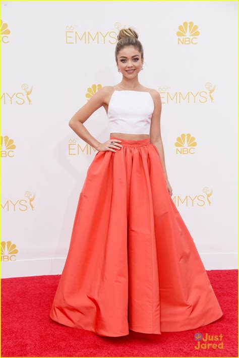 Sarah Hyland Wows In Full Coral Skirt At Emmy Awards 2014 Photo