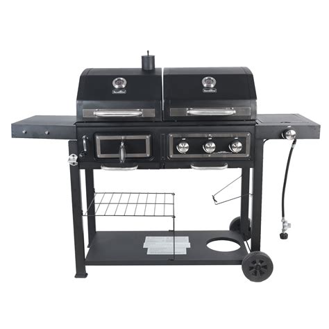 Revoace Dual Fuel Gas And Charcoal Combo Grill Black With Stainless