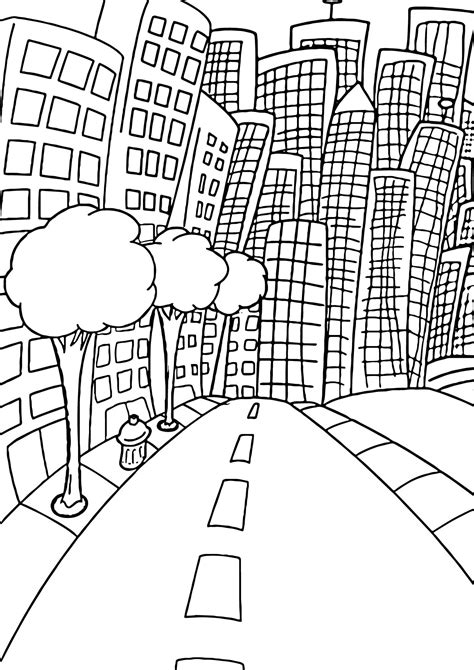 City Coloring Pages At Free Printable Colorings