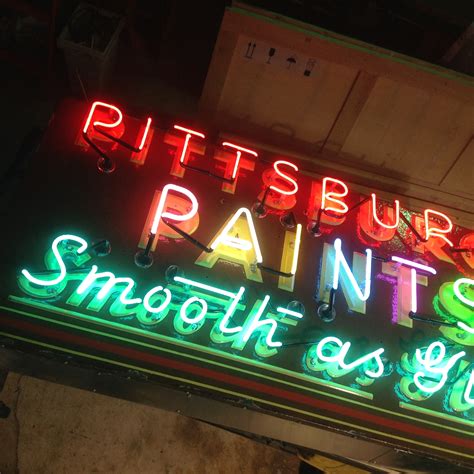 Antique Pittsburgh Paints Porcelain Neon Store Sign Obnoxious Antiques