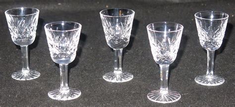 Five Perfect Waterford Fine Irish Crystal 3 5 Small Cordial Glasses Lismore 1735027000