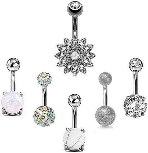 Belly Piercing Kit Combofix 6pcs Belly Piercing Kit Include Belly Button Rings