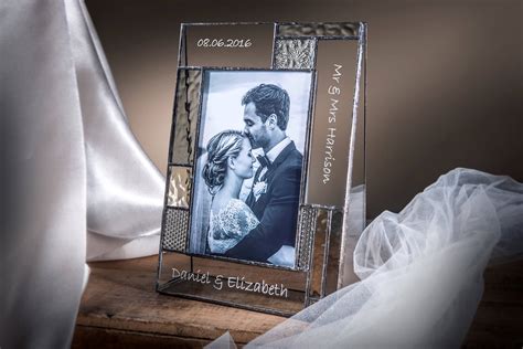 Wedding Picture Frame T Personalized Stained Glass Photo