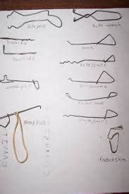 The paperclips, one to act as a lock pick, one to act as a tension wrench, and a pair of pliers to shape the paperclips.1 x research source. lockpick paper clip - Google Search | Lock-picking, Diy crafts