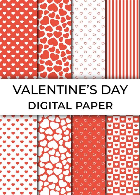 Printable Valentines Day Digital Paper Pack Chevron Lemon