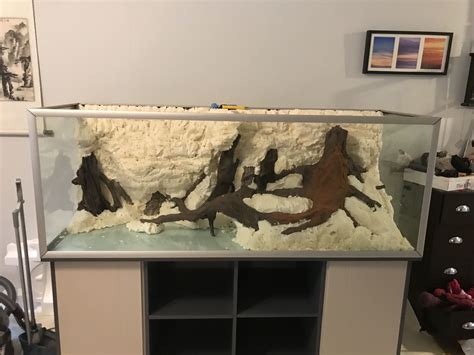 This ensures the background will stick well to the glass, and also offers a good way to conceal the foam work from view (yours won't have anything besides silicone inside yet) this important step ensures a tight, even looking seal against the glass terrarium being used. Pin by MjP - on Diy terrarium desert background | Terraria ...