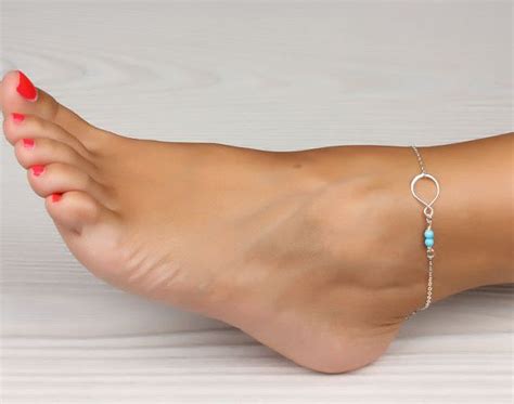 Infinity Anklet Turquoise Anklet Sterling Silver Anklet Etsy Turquoise Anklet Ankle