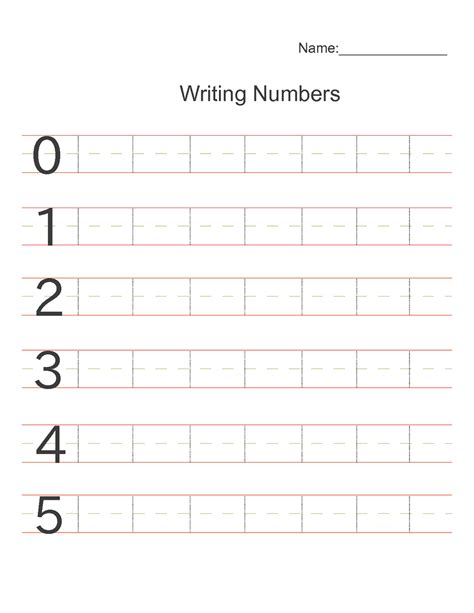 Numbers Writing Worksheets For Kids