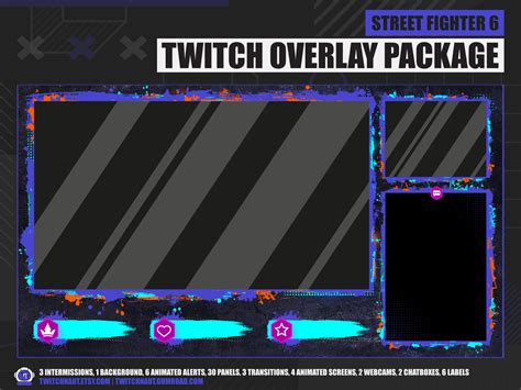 Street Fighter 6 Twitch Overlay Package Graffiti Animated Twitch