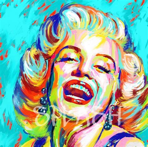 Marilyn Monroe Wall Art Pop Art Impasto Oil Painting Original Artwork Monroe Marilyn Pinup Art