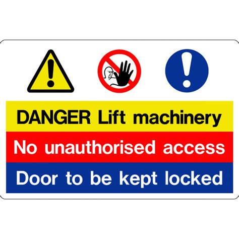 Danger Lift Machinery Sign 300mm X 200mm B13 Vinyl Display Signs