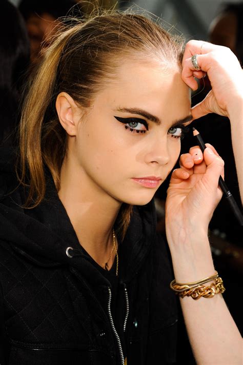 Cara Delevingne With A Graphic Style Makeup Look Cara Delevingne