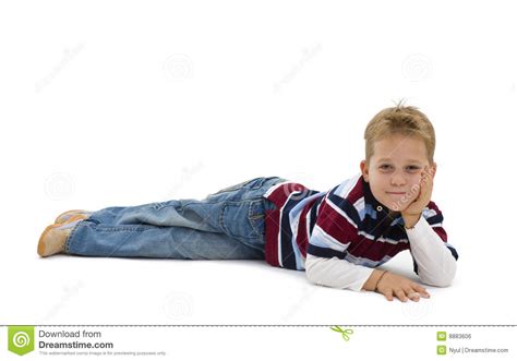 Young Boy Lying On Floor Royalty Free Stock Image Image