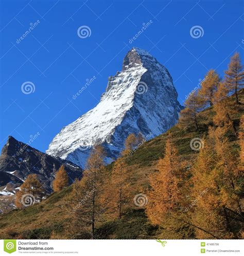 Autumn Scene In Zermatt Stock Photo Image Of Scenery 47485756