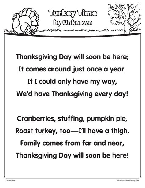 Heres A Fun Thanksgiving Poem With Tons Of Repetition And Rhyme That