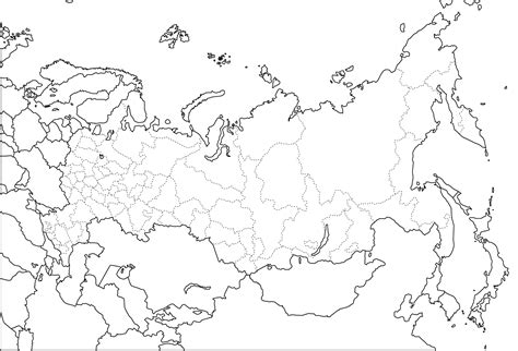 Die karte von russland weist eine grenzlänge von 19.990 kilometern auf, wobei sich 14 staaten diese grenze teilen. Stumme Karte Russland