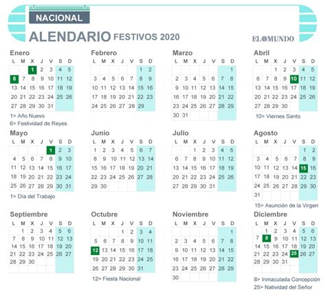 Calendario Laboral De 2020 Días Festivos Y Puentes Economía
