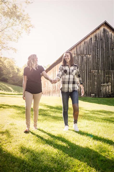 Outdoor Rustic Wisconsin Lesbian Engagement Shoot