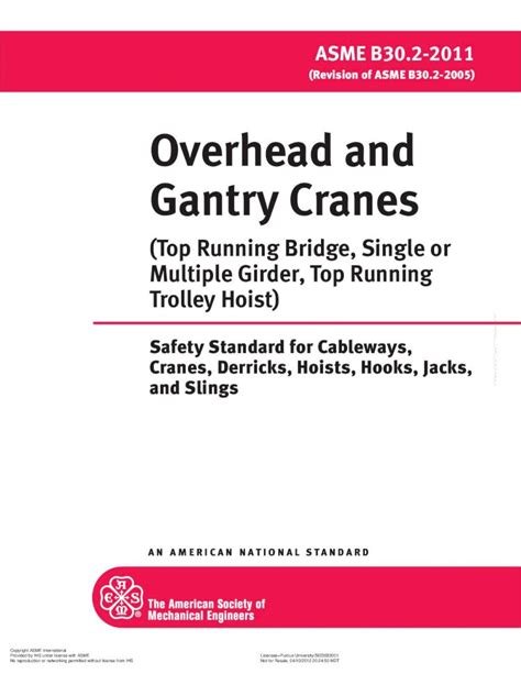 PDF Overhead And Gantry Cranes Iratec Co B ASME B STANDARDS COMMITTEE Safety