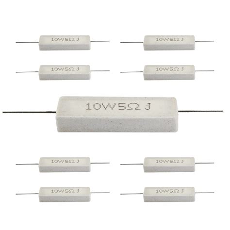 Buy Qjaiune 10pcs Cement Resistor 10w 5 Ohm Resistor Ceramic Resistor