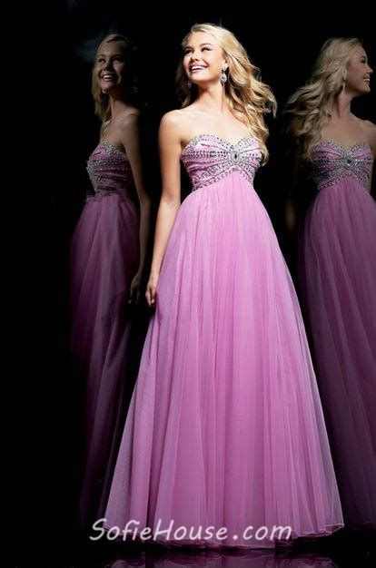 A Line Strapless Empire Waist Long Champagne Chiffon Beaded Occasion