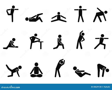 Exercise Stretching Icons Stock Vector Illustration Of Icon 40629130