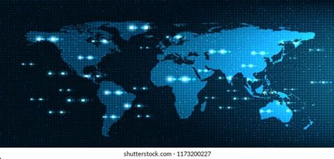 Digital Global Network System Technology Backgroundconnection Stock