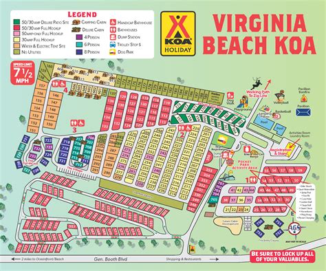 Virginia Beach Virginia Campground Map Virginia Beach Koa Holiday