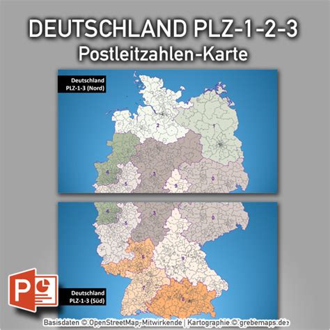 Postleitzahlen Karte Deutschland Grebemaps Kartographie Plz