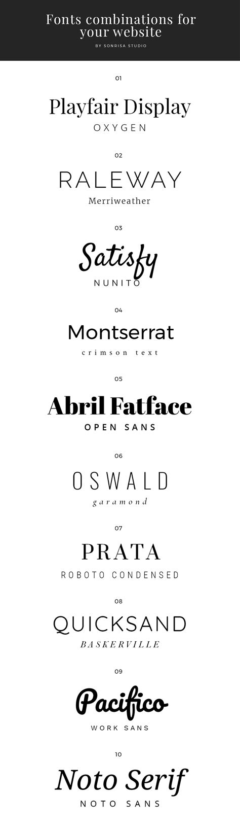Font Combinations For Your Website