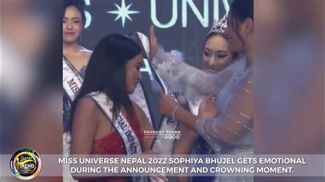 miss universe nepal 2022 is sophiya bhujel crowning moment youtube