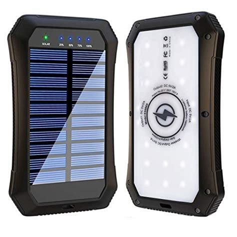 Solar Power Bank Wireless 15000mah Portable Charger External Battery