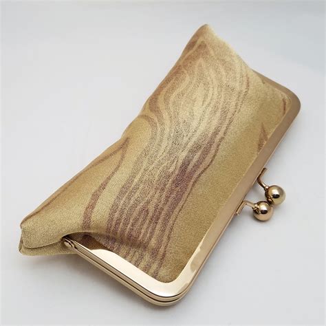 Slim Obi Clutch Purse Bridal Evening Bag With Metal Kiss Lock Closure