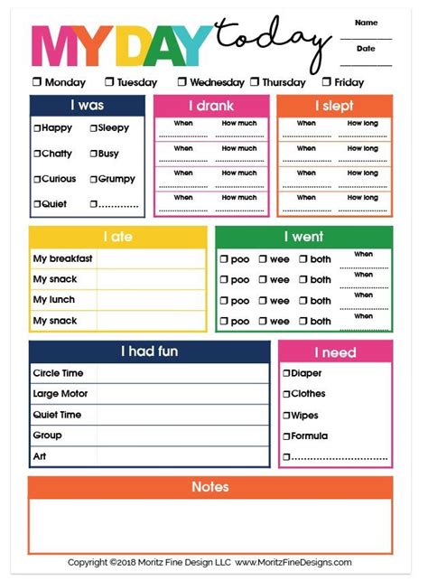 Printable Daycare Schedule Template