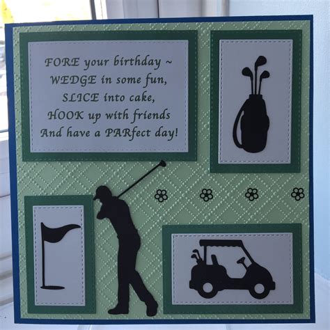 Golf Handmade Card Masculine Birthday Cards Golf Birthday Cards