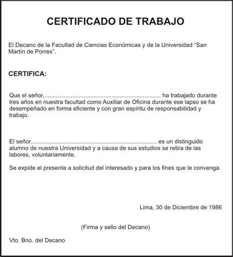 Modelos De Certificados De Trabajo Imagui