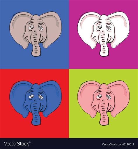 Elephant Pop Art Royalty Free Vector Image Vectorstock