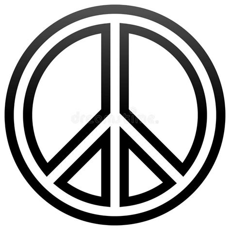 Peace Symbol Icon Black Simple Outlined Gradient Isolated Vector