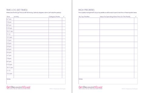 Time Management Worksheets Productivity Planners And To Do Lists