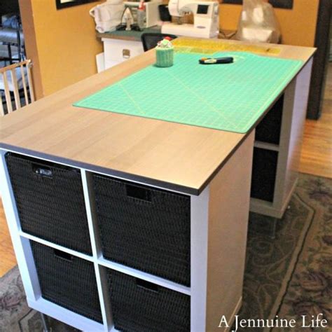 Diy Counter Height Craft Table With Storage Scrap Booking