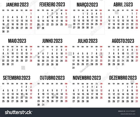 Calendar 2023 Year Vector Illustration Template Stock Vector Royalty