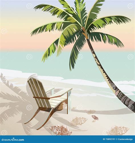 Vintage Beautiful Sunset Seaside Tropical Card Stock Vector Illustration Of Resort Decoration