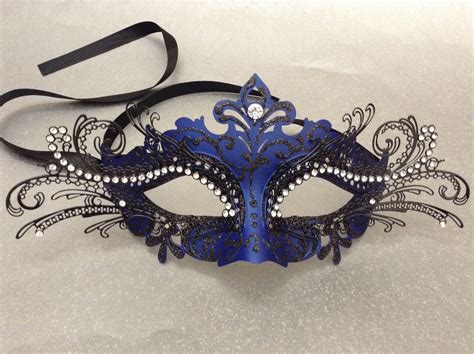 Couples Dark Navy Blue Masquerade Ball Party Mask Pair Etsy
