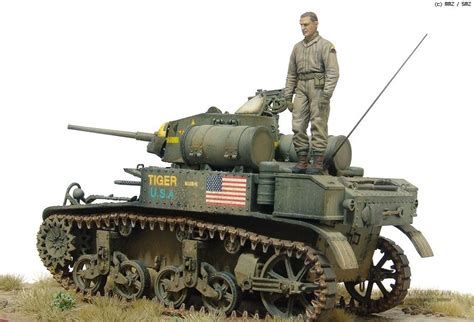 Us M3a1 Stuart Light Tank Vignette Military Diorama Military Art M3
