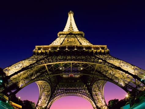 Paris Eiffel Tower At Night Building Traveling