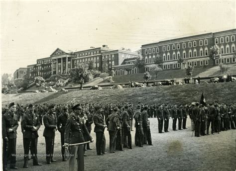 rotc cadets muster on athletic field west virginia university west virginia history onview
