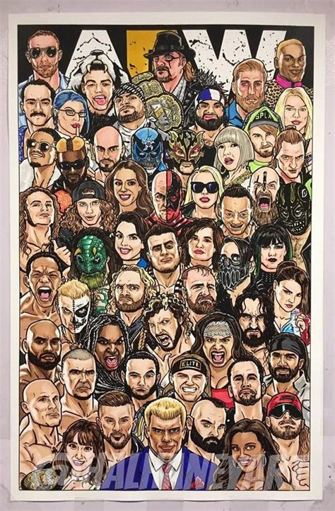 Aew Roster 11x17 Fine Art Print Etsy In 2021 Wrestling Posters