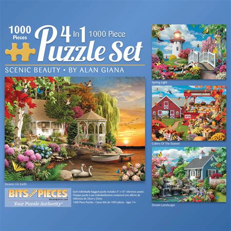 Bits And Pieces 4 In 1 Multi Pack Set 1000 Piece Jigsaw Puzzle For