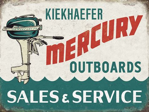 Mercury Outboard Sales And Service Replica Vintage Advertising Sign