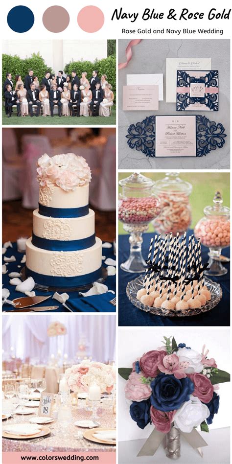 Colors Wedding Best 8 Rose Gold And Navy Blue Wedding Color Ideas